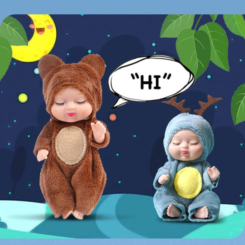 4 Inch Mini Baby Dolls 6pcs Gift Set, Cute Small Baby Doll Toys with Animal Clothes, Suitability Kids 3 and up A Edition...