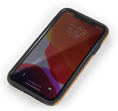 Retro Leather Case for iPhone 11 Anti-Knock Back Cover Soft TPU Business Shell Phone Case (Brown, for iPhone 11)...