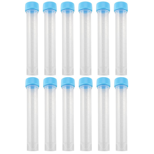Cryogenic Vial 12PCS 10ml Lab Plastic Frozen Test Tubes Self Standing Vial with Seal Screw Caps Clear Cryovial...
