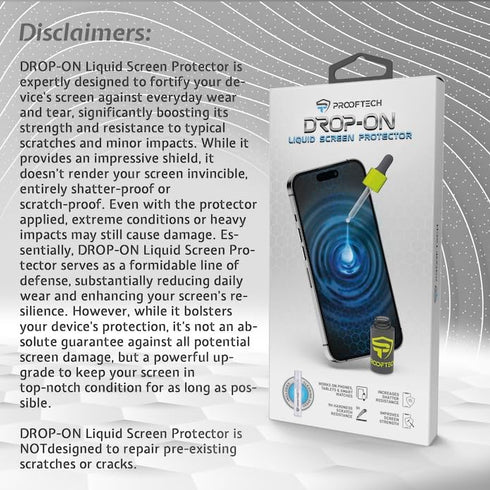 DROP ON Liquid Glass Screen Protector for up to 10 Devices - Wipe On Scratch and Crack Resistant Nano Protection for All Phones Tablets Smart Watc...