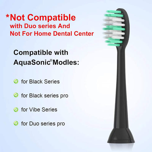 Everystep Replacement Toothbrush Heads 10 Pack Compatible with AquaSonic Black Series for Vibe Series Black Series pro, and for Duo Series pro Ele...