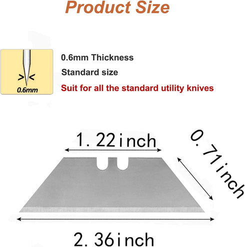 30 Pack Utility Knife Blades, SK5 Steel Heavy Duty Box Cutter Replacement Blades with Plastic Case, Standard Size Razor Blades for Most Standard U...