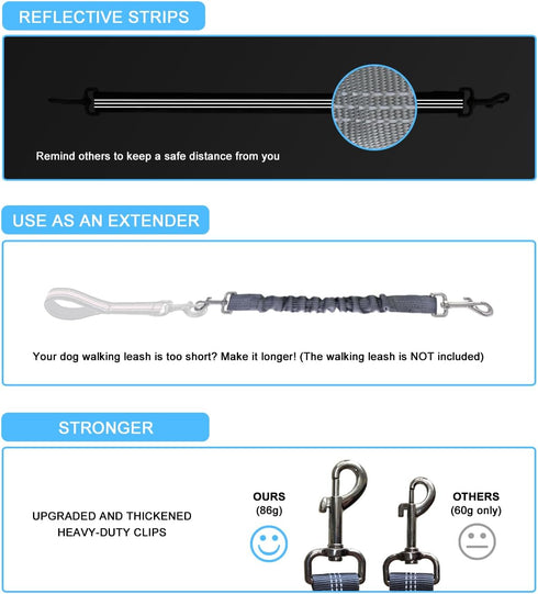 Dog Seat Belt for Bike Basket, Retractable Bicycle Dog Seatbelt, Elastic Pet Safety Leash Harness for Cat, Dog Leash Extension Attachment Shock Ab...