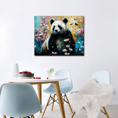 TUMOVO Panda Animal Paint by Numbers for Adults Beginner Chinese Panda Oil Paint by Number Kits On Canvas Acrylic Paint,Drawing Paintwork with Pai...