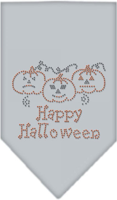 Halloween Pet and Dog Bandana Rhinestone, Happy Halloween Grey Small...
