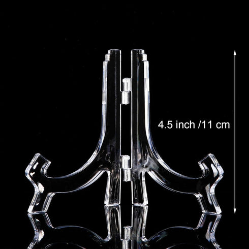 HESTYA 8 Pcs Clear Acrylic Easels Plate Stands Holders to Display Pictures or Other Items for Display Decoration (4.5 Inch)...