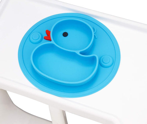 Baby Divided Plate Silicone- Portable Non Slip Child Feeding Plate with Suction Cup for Children Babies and Kids BPA Free Baby Dinner Plate Microw...