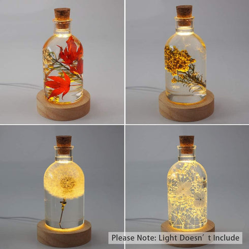 Lamp Shade Resin Mold with 10PCS Wooden Stoppers Creative Bottle Shape Silicone Molds for Epoxy Resin Casting Candle Soap Making Flower Specimen H...