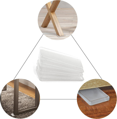 8 Pcs Clear Furniture Leveling Shims, Clear Table Shims,Square Plastic Shims, Toilet Shims for Home Improvement (Transparent-Thin)...