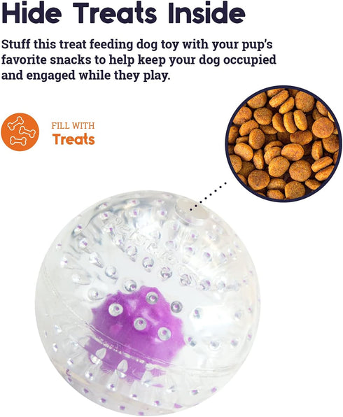 Petstages Nubbiez Treat and Squeak Ball Dog Toy...
