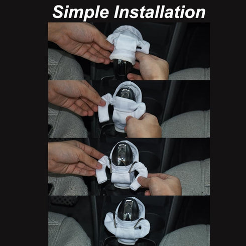 Car Gear Shift Knob Cover Funny Gear Shift Hoodie Universal Knob Cover Car Shifter Protector Decoration Automotive Interior Accessories, White...