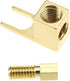 Create idea 4pcs Brass Gold Plating Banana to Spade Adapter Connector 2 Screw-in Angles for Audio Cables Adapters...