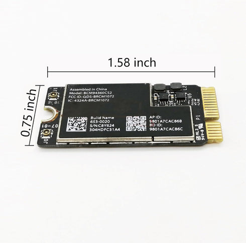 BCM94360CS2 WiFi Bluetooth Airport Wireless Card 661-7465, 661-7481, 653-0023 Replacement for MacBook Air 11" A1465 (2013, 2014, 2015) 13" A1466 (...