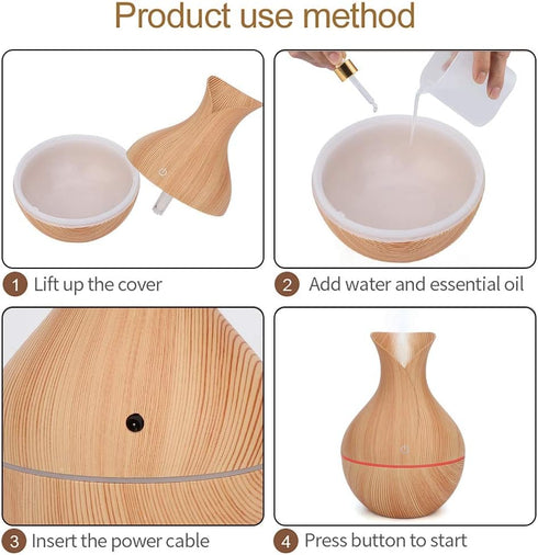 Humidifiers High Capacity Cool Mist Humidifier,for Bedroom,Babyroom, Living Room, Humidifiers (Light Wooden Grain)...