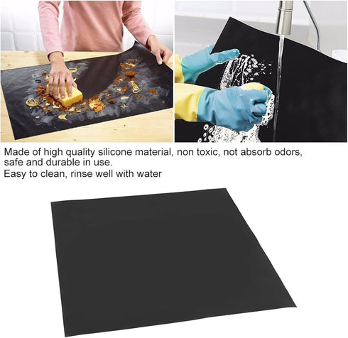 Induction Cooktop Mat, Silicone Heat Pads Oven Bottom Anti Slip Liners Food Safe Baking Mat Non Stick Scratch Tableware Countertop Protection for ...