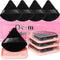 4 Pack Triangle Powder Puffs for Face Powder,Soft Velour Makeup Setting Powder Puff with Case,Black...