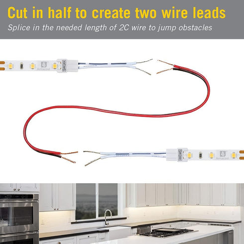 Armacost Lighting SureLock 560724 White LED Tape Light Wire Lead Connector – 5 Pack. 560724...