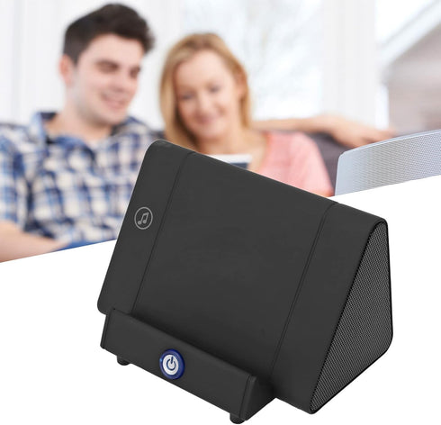 Phone Speaker,White Cell Phone Stand with Wireless Speaker and Anti Slip Base,Rechargeable Portable Holder Speaker for Home and Outdoors(Black)...