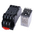 mxuteuk 2pcs HH54P DC 24V Coil 14 Pin 3A 4PDT LED Indicator Electromagnetic Power Relay, with Base, with DIN Rail Slotted Aluminum...