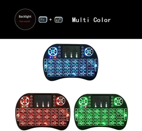 2.4G Mini Wireless Keyboard with Touchpad Mouse, Upgraded Multi Backlit, Portable Wireless Keyboard with USB Receiver Remote Control for Android S...