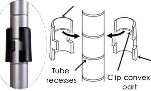 16 Pack Wire Shelf Shelving Clips for 1-1/2" Post, 8 Pair Plastic Shelf Clips Split Shelving Sleeves for Wire Shelf Brackets, Wire Shelving Replac...