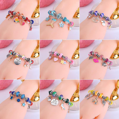 AIPRIDY Charm Bracelet Making Kit,Unicorn Mermaid Crafts Gifts Set Can Inspires Imagination and Creativity,Jewelry Making Kit Perfect Gifts for Gi...