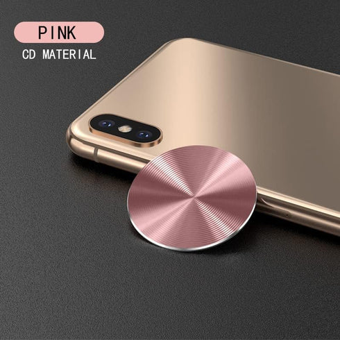 SALEX Cute Pink Metal Plates Set 4 Pack for Magnetic Car Mount. Kit of 4 Rose Gold Round Discs Without Holes for Phone Holder, Case. Strong 3M Adh...