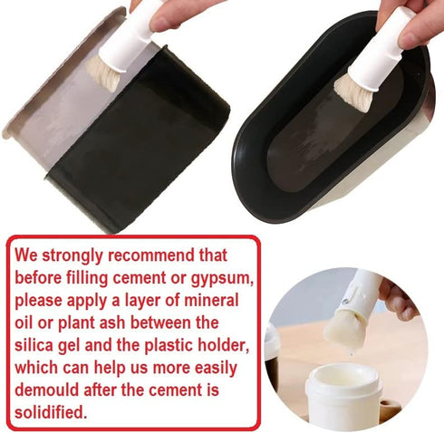 Bigger Oval Silicone Planter Mold, Oval Shape 7 x 3.3 Inch (L x H), Silicone Model for Concrete Flower Pots, DIY Succulent Plant Concrete Model, C...