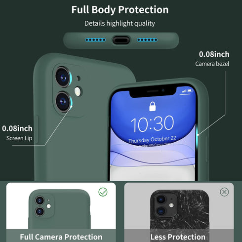 Designed for iPhone 11 Case with Screen Protector - Upgraded Camera Lens Protector - Soft Full Coverage Liquid Silicone Cover - Scratch-Proof Prot...