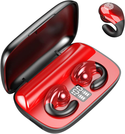 Wireless Ear Clip Bone Conduction Headphones Bluetooth Wireless Open Ear Earbuds with Earhook Earclip Bone Conduction Earbuds Head Set Waterproof ...