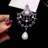 Royal Vintage Silver-Tone Double Loop Brooch Pins with Foiled Mother of Pearl Drops...