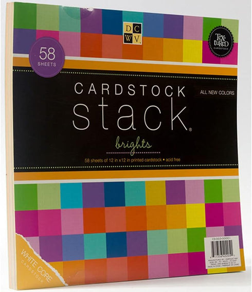 AMERICAN CRAFTS DCWV Cardstock Stack, Match Makers Brights, 58 Sheets, 12 x 12 inches...