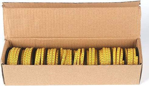 10 Rolls of 0-9 Number Tube,Yellow Flexible PVC Concave Cable Wire Markers Label Tag (6mm2)...