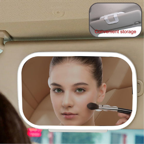 Car sun visor vanity mirror is rechargeable, with 3 light modes of adjustable touch control LED car mirror, suitable for daily use in all car trav...