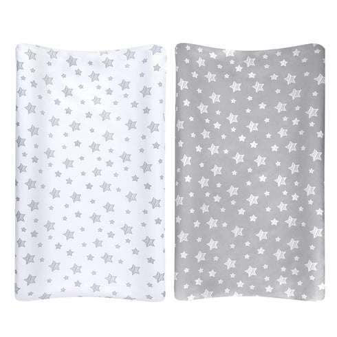 Changing Pad Cover for Boys Girls 2 Pack, Lovely Print Soft Unisex Diaper Change Table Sheets, Fit 32"x16" Contoured Pad, Comfy Cozy 2-Pack Cradle...