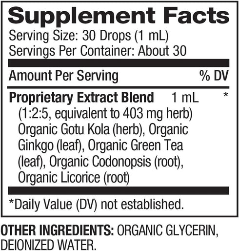 BareOrganics Clear Mind Liquid Drops, Herbal Supplement, Organic Drops, 1 Ounce...