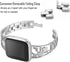 Stainless Steel Bands Compatible with Fitbit Versa 2/Versa Lite/Versa for Women, Luxurious Bling Bracelet with Rhinestone Metal Wristbands, Silver...
