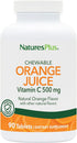 Natures Plus Orange Juice Chewable Vitamin C - 500 mg, 90 Tablets - High Potency Immune & Vascular Health Support Supplement, Antioxidant - Gentle...