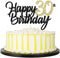 PALASASA Black Gold Glitter Happy Birthday cake topper - 30 Anniversary/Birthday Cake Topper Party Decoration (30th)...
