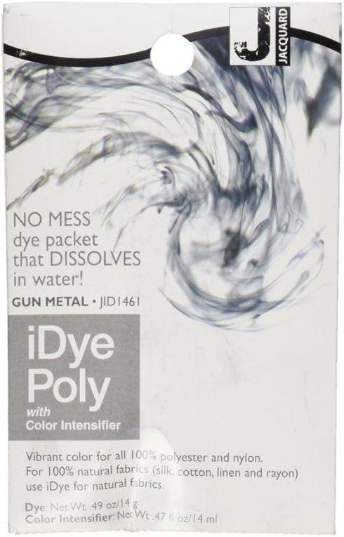 Jacquard iDye Fabric Dye 14 Grams-Gun Metal For Polyester, Nylon and all 100% Natural Fabrics...
