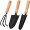 Garden Little Tool Sets - Wooden Handle Black Metal Gardening Tools Include: Trowels, Cultivator and Trans-Planter - Awesome for Family Use Growin...