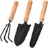 Garden Little Tool Sets - Wooden Handle Black Metal Gardening Tools Include: Trowels, Cultivator and Trans-Planter - Awesome for Family Use Growin...
