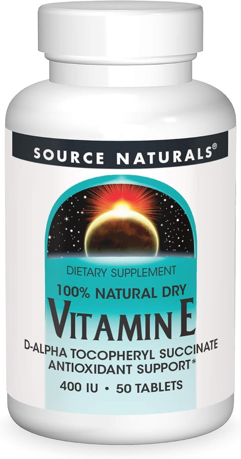 Source Naturals Vitamin E, 400 iu Fat-Soluble Antioxidant - 50 Tablets...