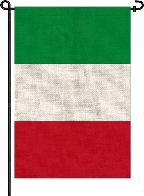 Italy Flag Italian Garden Flags 12x18 Double-Sided Small Burlap Yard Flag Decorations for Outdoors(Italy)...