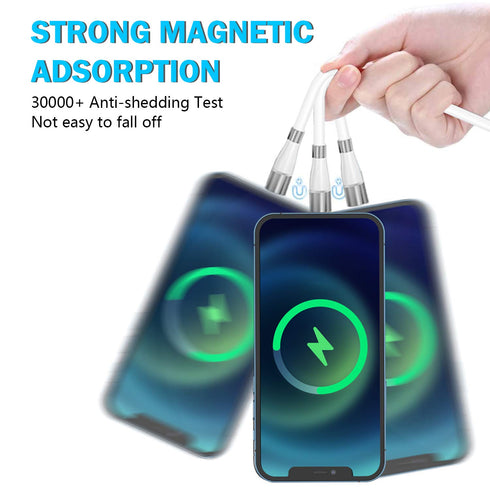 AICase Magnetic Charging Cable, Super Organized Retractable Fast Charging Cable,3 in 1 Self Winding Phone Cable with Data Transmission, Cable for ...
