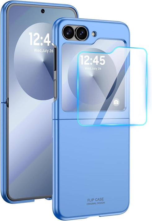for Samsung Galaxy Z Flip 6 Case with Screen Protection, Flip z 6 Slim HD Clearly Case Ultra-Thin Anti-Scratch Shockproof Phone Case Support Wirel...