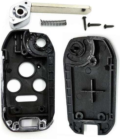 Ezzy Auto 3+1 Buttons Flip Key Shell Case Fob fit for Accord CR-V Pilot Civic Keyless Remote Entry...
