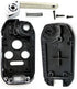 Ezzy Auto 3+1 Buttons Flip Key Shell Case Fob fit for Accord CR-V Pilot Civic Keyless Remote Entry...