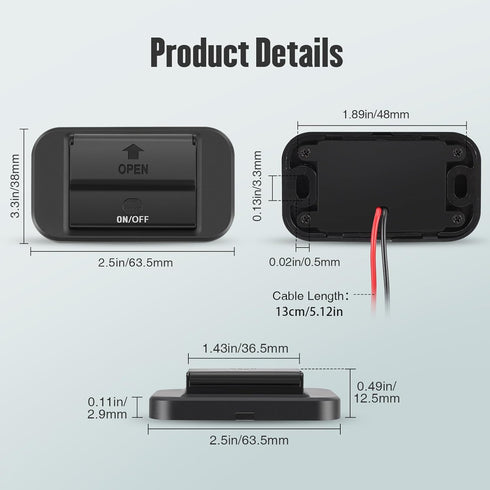 12V RV USB Outlet with Power Switch 36W Dual QC3.0 USB Quick Charge Socket 12V 24V Car Charger RV Switch Panel Car Charger with Waterproof Cover f...