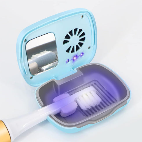 Toothbrush Travel Cover, Toothbrush Travel Case With Air Drying Function, Rechargeable Portable Toothbrush Travel Container with Holder for Househ...
